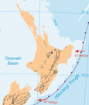 map of subduction zone